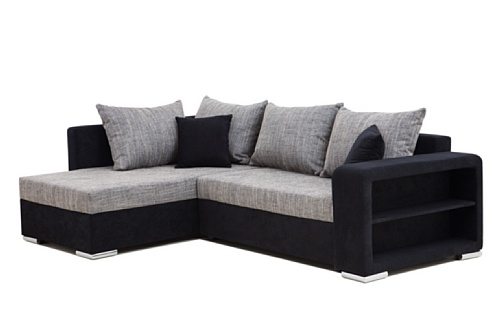 Große Couch SULTAN Strukturstoff schwarz OT rechts