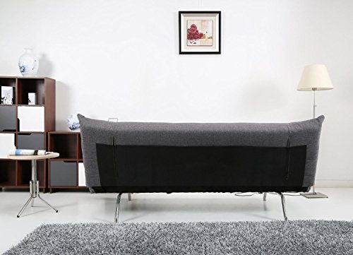 Schlafsofa Pedro Stoff dunkelgrau Rückenansicht