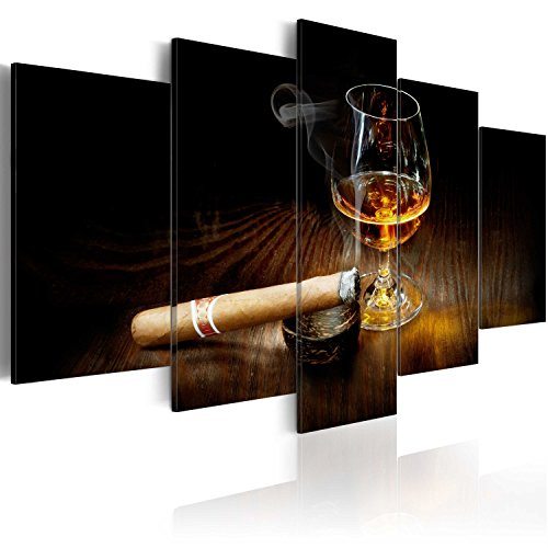 XXL Bilder Leinwand Whisky Zigarre