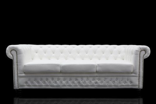Chesterfield 3er Sofa Weiss
