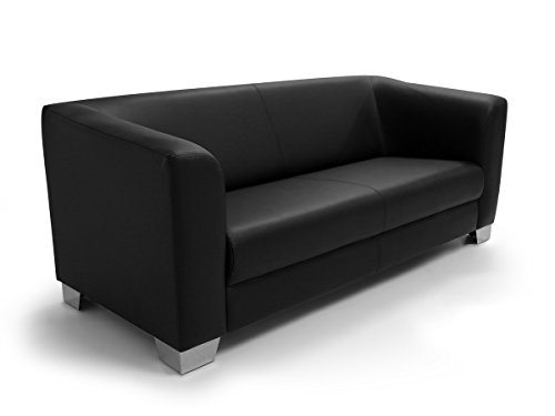 CHICAGO Sofa / Ledersofa, schwarz