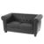 Luxus 2er Sofa Loungesofa Couch Chesterfield Kunstleder ~ eckige Füße, schwarz