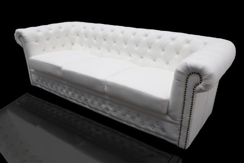 Chesterfield 3er Sofa Weiss aus dem Hause Casa Padrino
