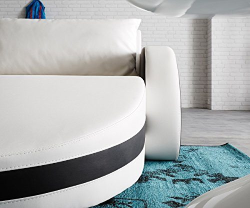 Couch Paige Weiss 223x160 cm Ottomane