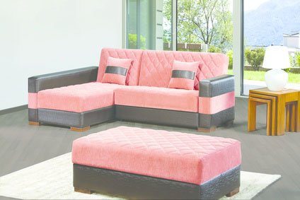 Sofa grau rosa