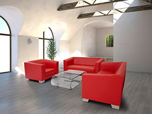 CHICAGO Ledersitzgruppe rot