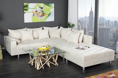 Design Ecksofa hellbeige