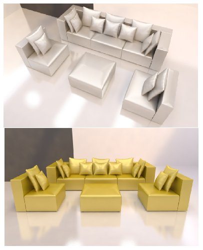 Luxussofa gold oder silber Leder-Look