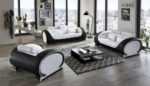 SAM® Design Garnitur Vigo 3 teilig weiß schwarz