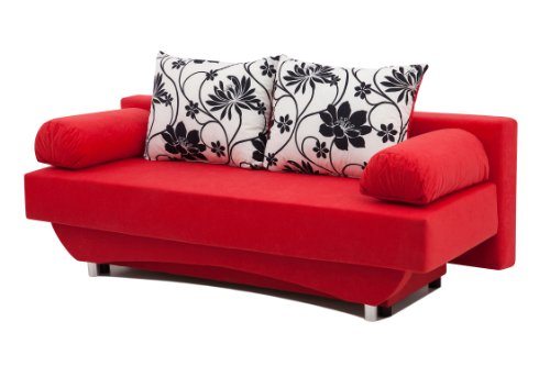 Schlafsofa Queens Mikrofaser rot