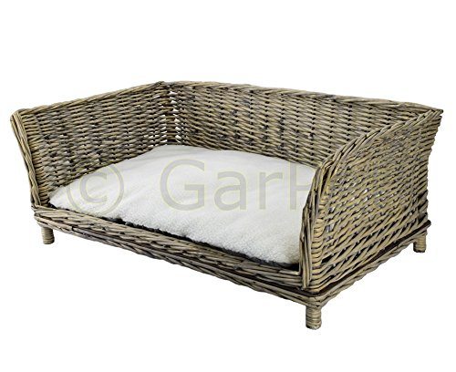 Hundesofa Rattan mit Kissen