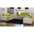 Sofa Set (3+2+1) Kunstleder weiß/grün
